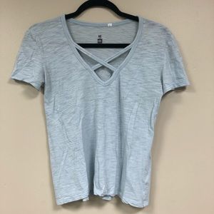 Blue Criss Cross Tee